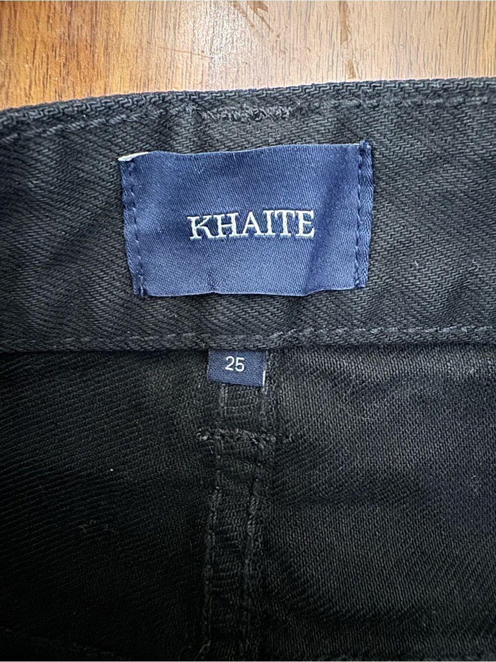 KHAITE Preen Black High Rise Barrel Wide Leg Jeans 25 100% Cotton Cropped - Picture 4 of 6